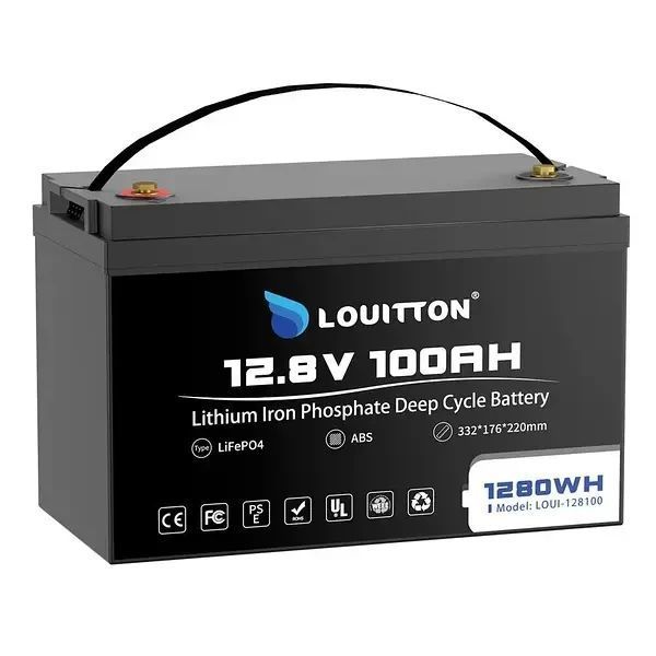 Аккумулятор с зарядкой Louitton LiFePO4 12V100AH (1280Wh) (литий-железо-фосфатный аккумулятор для ИБП (UPS)) Loui-128100 фото