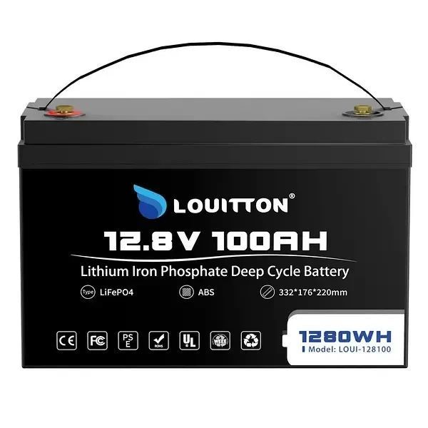 Аккумулятор с зарядкой Louitton LiFePO4 12V100AH (1280Wh) (литий-железо-фосфатный аккумулятор для ИБП (UPS)) Loui-128100 фото