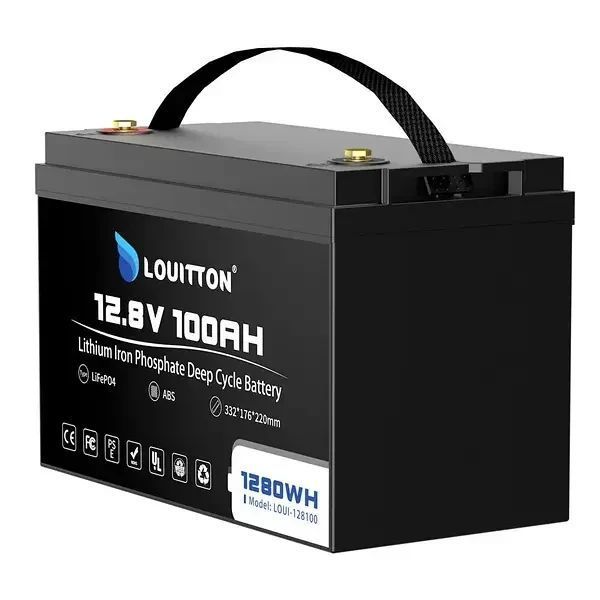 Аккумулятор с зарядкой Louitton LiFePO4 12V100AH (1280Wh) (литий-железо-фосфатный аккумулятор для ИБП (UPS)) Loui-128100 фото