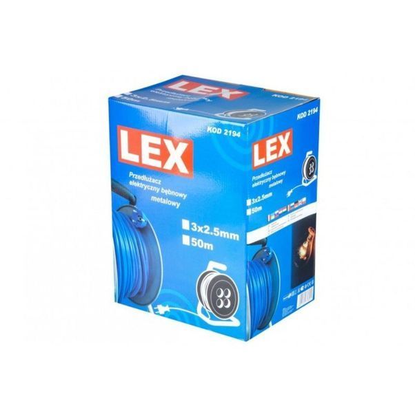 Удлинитель-катушка KOD2194 LEX 50 м, 4 розетки, 4000 Вт KOD2194 фото