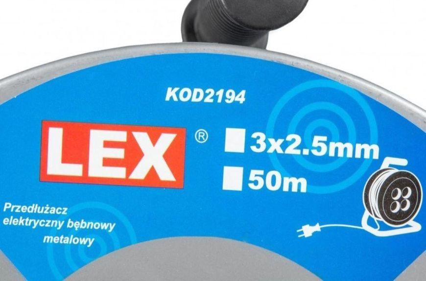 Удлинитель-катушка KOD2194 LEX 50 м, 4 розетки, 4000 Вт KOD2194 фото