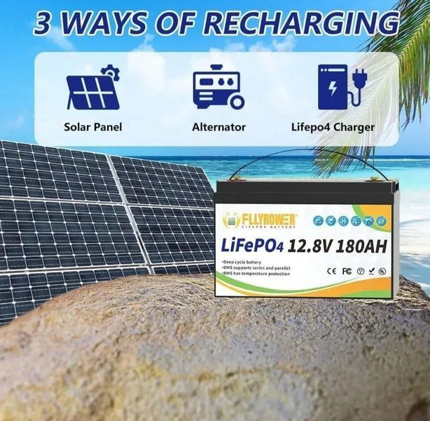 Акумулятор FlyPower LiFePO4 12V/180AH, 2304W*h (літій-залізо-фосфатний акумулятор для ДБЖ (UPS) Li-12Fe04 фото
