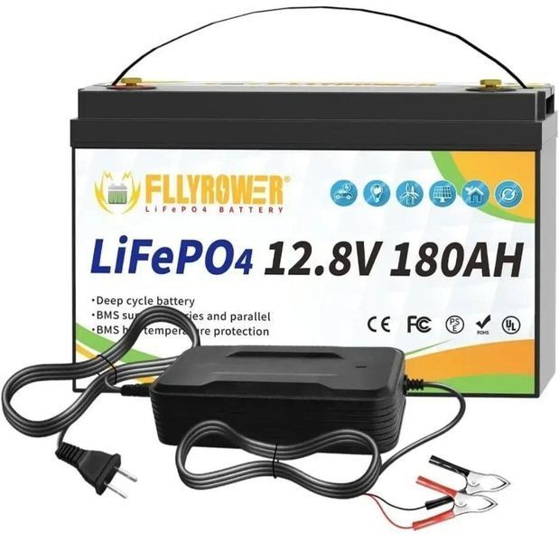 Акумулятор FlyPower LiFePO4 12V/180AH, 2304W*h (літій-залізо-фосфатний акумулятор для ДБЖ (UPS) Li-12Fe04 фото
