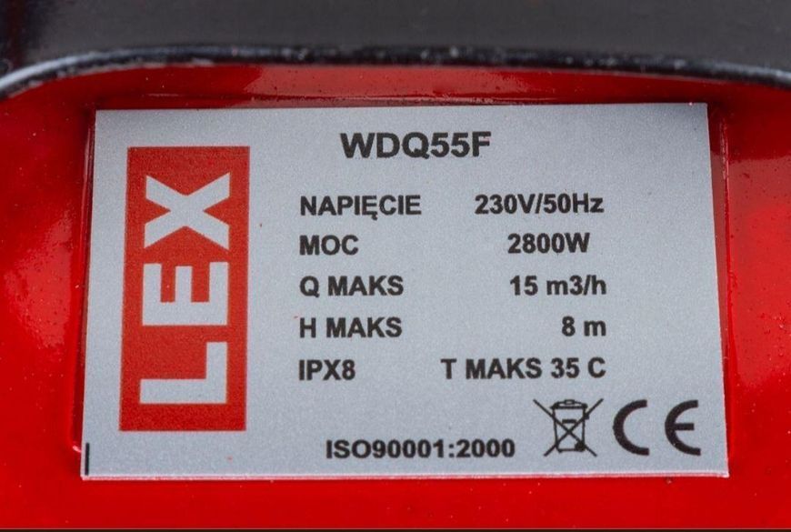Насос фекальный чугун LEX WQD 055F: 2800 Вт WQD 055 фото