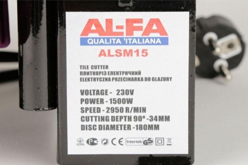 Плиткорез AL-FA ALSM15 1500BT 180М ALSM15 фото