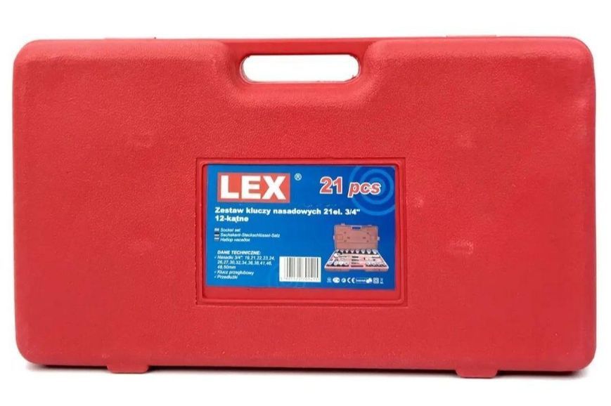 Набір ключів великих розмірів LEX 3/4" 21 елемент 12 граней LX21E фото