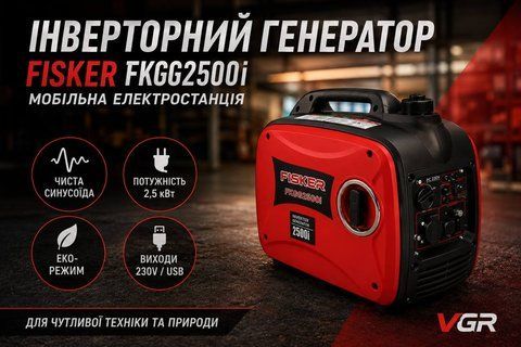 Інверторний генератор Fisker FKGG25001 2,0/2,5кВт 52 фото